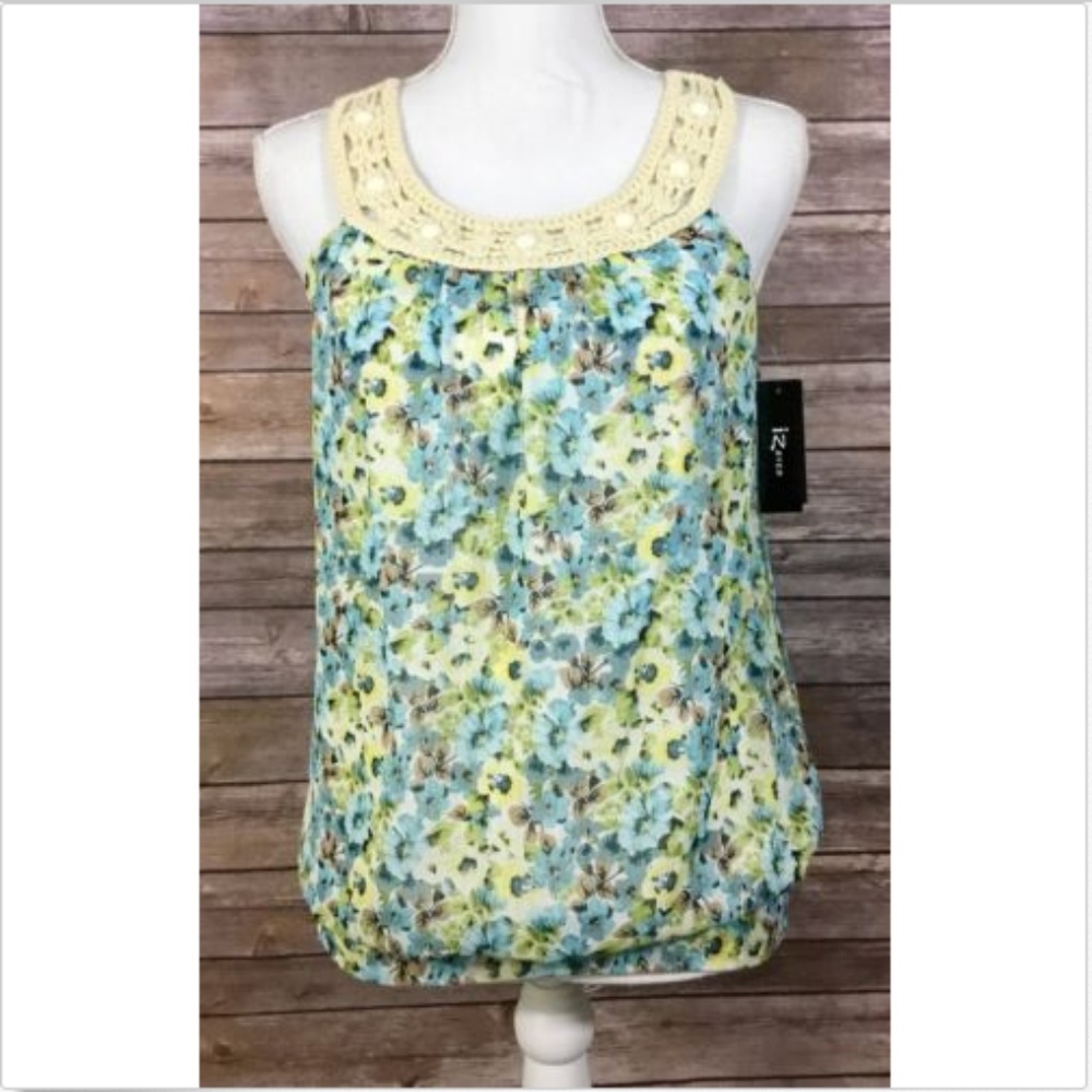 IZ Byer Womens Embellished Crochet Halter Top C34